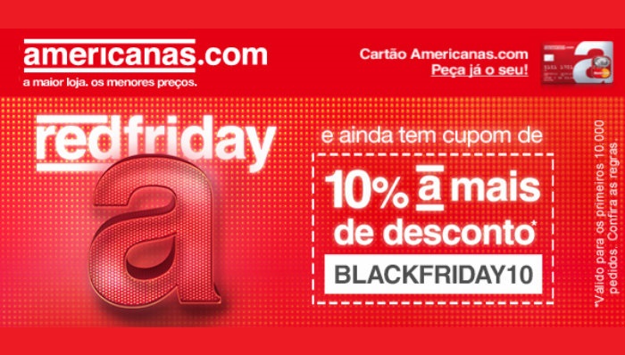 Exemplo de email marketing Americanas Black Friday